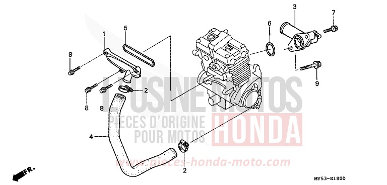 WASSERROHR von CB1300 Super Bold'or ABS TASMANIA GREEN ME (G142) von 1994